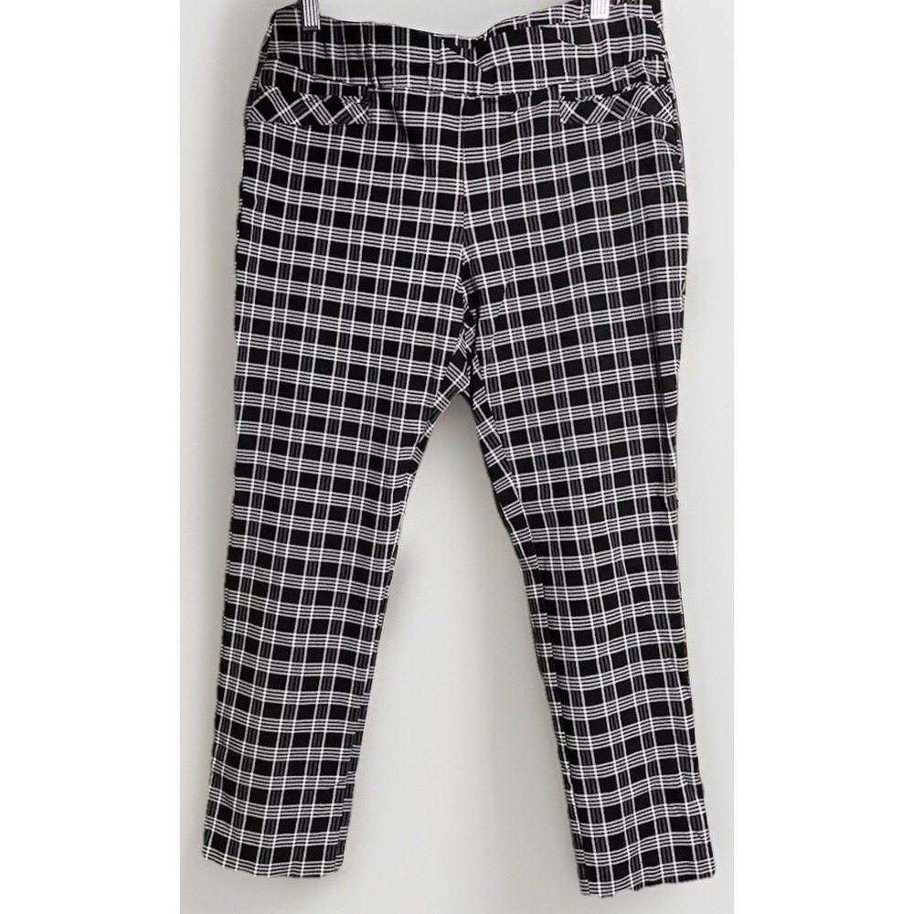 Joe‎ Benbasset Capris Women's Large Black Plaid Peddle Pushers Business